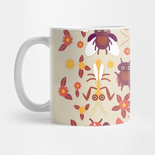 Funny insects with flowers and leaves Mug